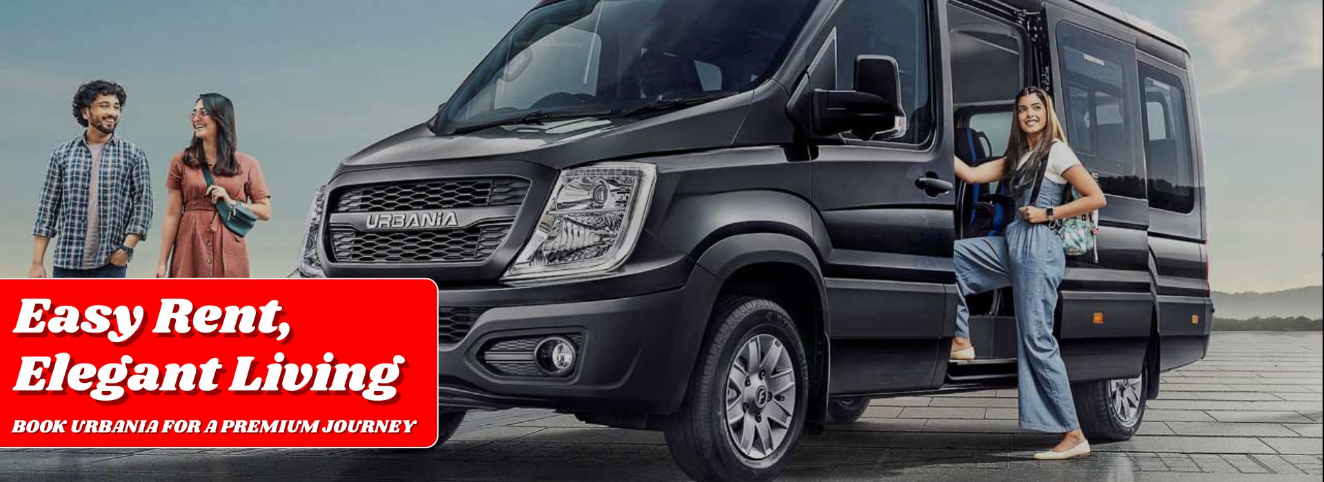 Large Urbania vans 16 and 17 seater for weddings, functions, and event travel services in Delhi