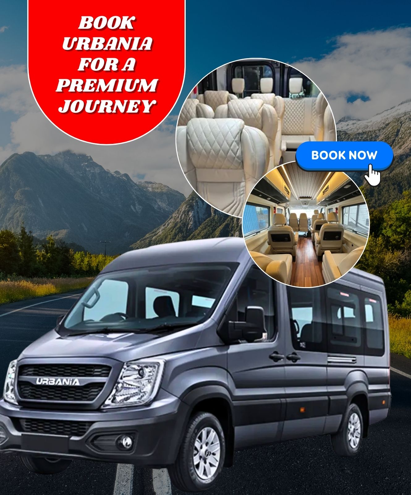 Luxury Urbania van on rent in Delhi for weddings, corporate travel, and family trips