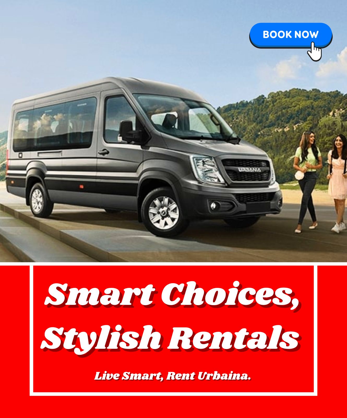 Urbania van rental service for airport pick-up drop and outstation travel from Delhi
